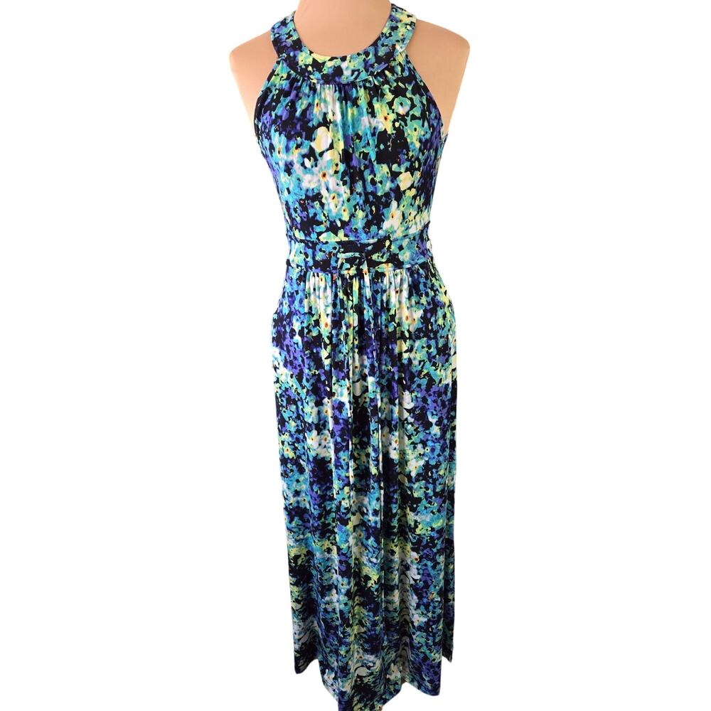 Calvin Klein Floral Maxi Dress Colorful Party Baby Shower Bridal Brunch Feminim